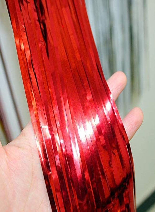 ANG Foil Party Wall Curtain, 6x3 Ft., Red, Pack of 2 - Image 2